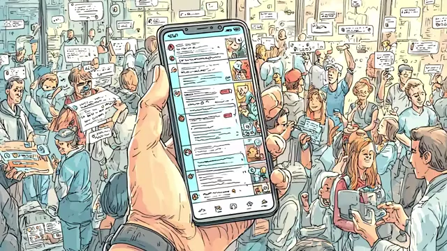 People immersed in their phones, highlighting the pervasive nature of digital content