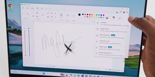 微软画图（Paint）中新增的生成式 AI 功能