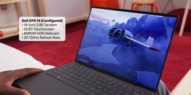戴尔 XPS 14 的屏幕规格，包括 14 英寸 2.8K OLED 触控屏和 120Hz 刷新率