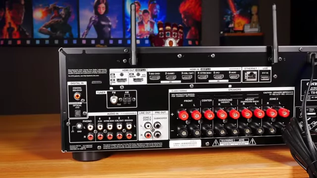 Back panel of the Onkyo TX-NR6050 showing various ports