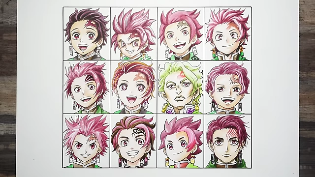 All 12 Tanjiro art styles side-by-side