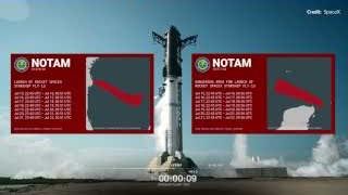 FAA NOTAMs showing the launch and reentry hazard areas for Starship Flight 13.