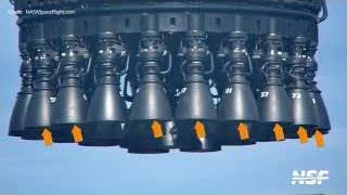 Close-up of Booster 20's Raptor engines, highlighting the specific engines that were reused from Booster 19 after testing.
