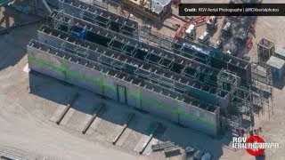 Modular trench wall sections for Pad 1 being assembled on the ground before installation.