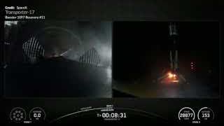 Falcon 9 Booster 1067 successfully landing on a drone ship.