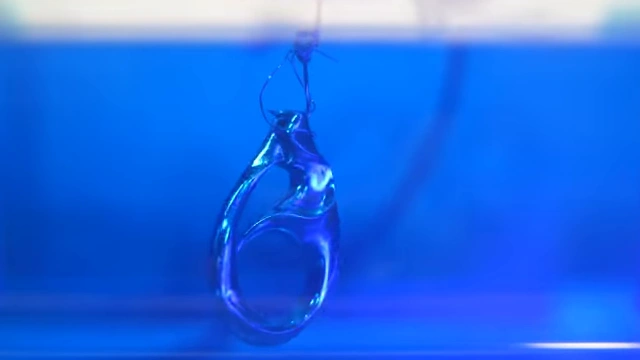 3D print submerged in the copper electrolyte bath