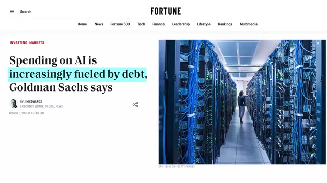 Headline: Spending on AI is increasingly fueled by debt, Goldman Sachs says