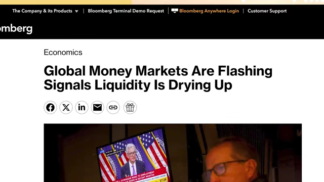 Bloomberg headline: Global Money Markets Are Flashing Signals Liquidity Is Drying Up