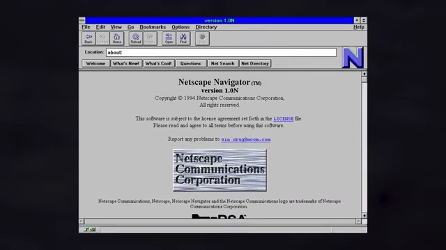 Screenshot of the Netscape Navigator browser, a former market leader