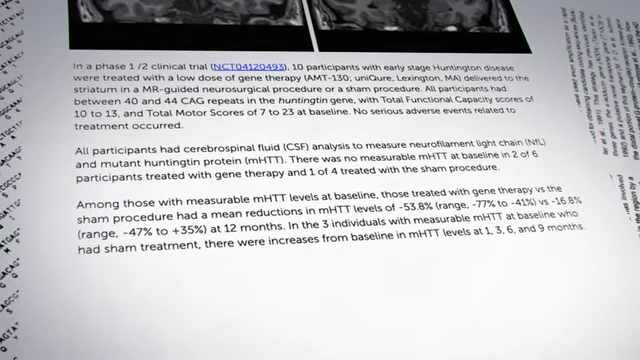 Clinical trial results showing reduction in toxic protein levels