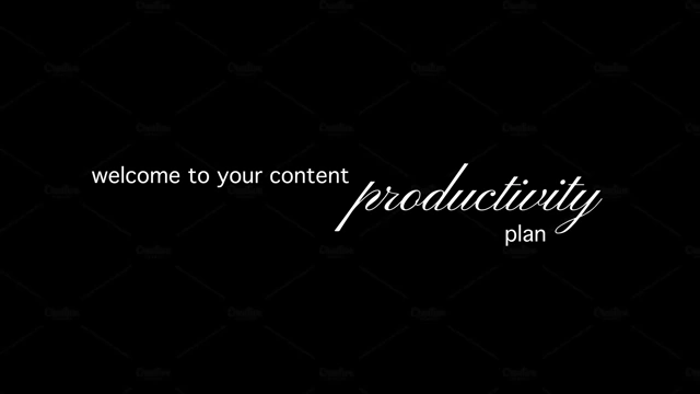 Welcome to your content productivity plan
