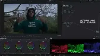 DaVinci Resolve node tree showing the overall color grading structure.