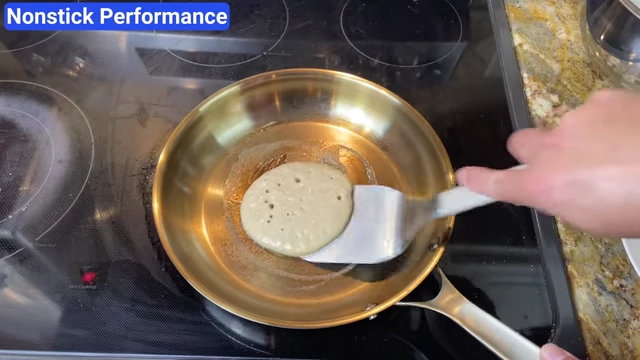 Strata pan showing slight sticking during the light butter pancake test.