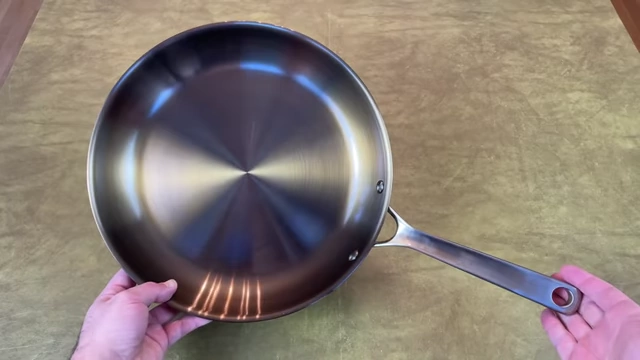 Strata pan highlighting its even heat and comfortable handle.