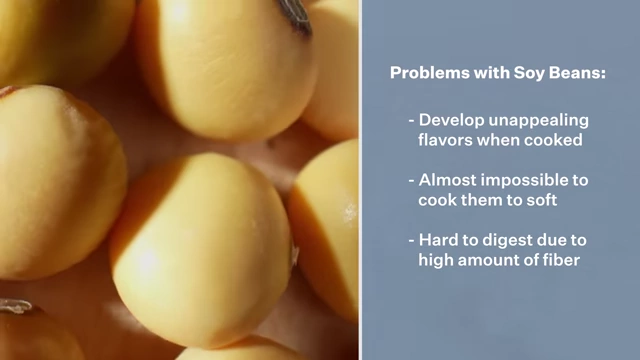 A list outlining the problems associated with cooking and eating raw soybeans.