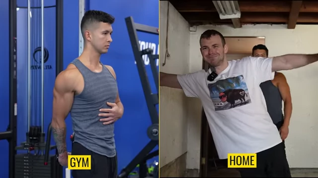 Comparison of gym vs home training setups.