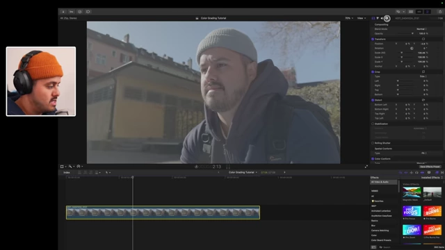 Locating the information icon in Final Cut Pro to check clip settings
