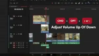 A screenshot showing the "CMD + OPT + + or - - Adjust Volume Up Of Down" overlay
