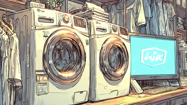 Shared washing machines and a clothing library setup