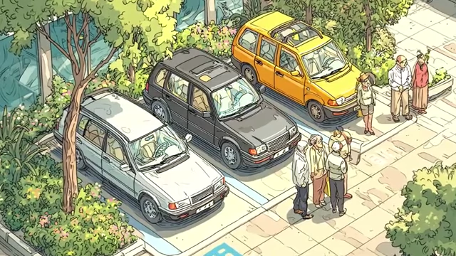 Multiple cars in a shared parking area
