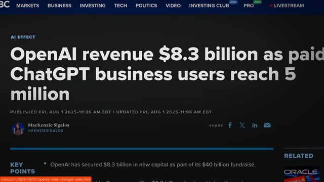 News headline highlighting OpenAI's substantial funding, enabling them to acquire vast amounts of memory.