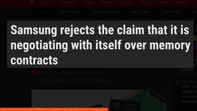 Samsung rejects the claim that it is negotiating with itself over memory contracts.