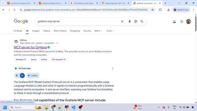 Google search results for Grafana MCP server GitHub repository.
