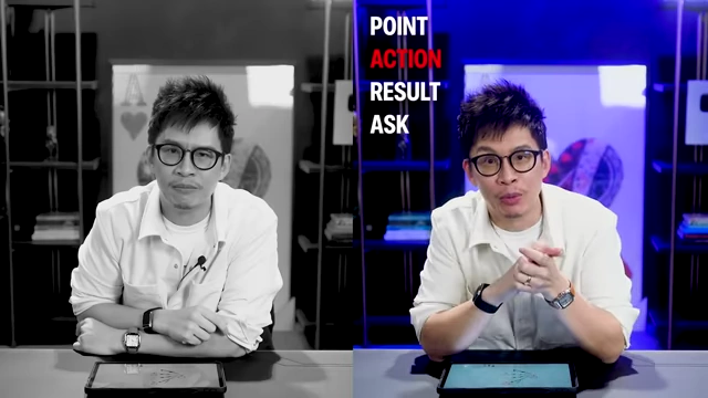 The "POINT ACTION RESULT ASK" (P.A.R.A.) framework for communicating effectively with Reds