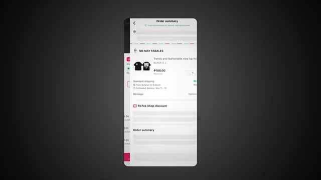 Example of a TikTok Shop order summary for seamless in-app purchasing