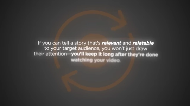 Text emphasizing the power of relevant and relatable storytelling to retain audience attention