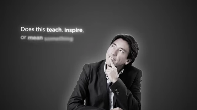 Visual encouraging creators to ask if their content teaches, inspires, or means something to the audience