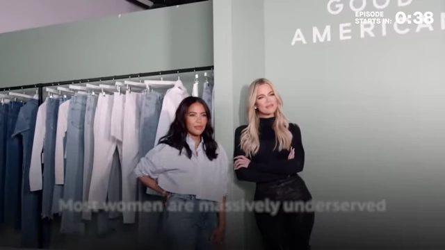 Emma Grede and Khloé Kardashian posing with Good American jeans