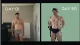 Before and after images of the transformation on Day 1 and Day 90