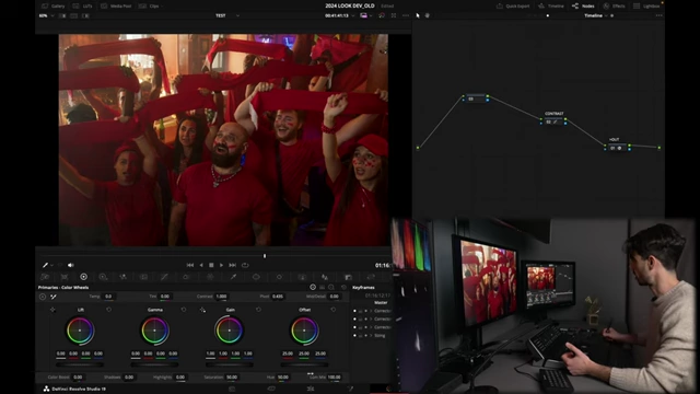 DaVinci Resolve primaries palette showing default saturation settings.