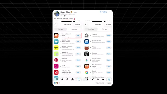 Bro - lockscreen buddy ranked #1 on the App Store
