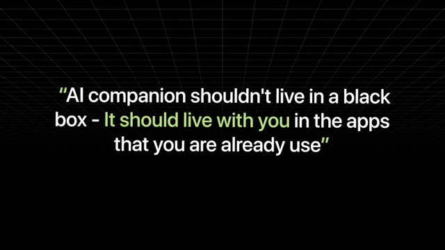 Roger Chen's philosophy on AI companions: "It should live with you in the apps that you are already use"
