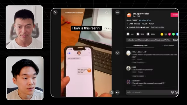 The most successful TikTok video for Bro, accumulating 7.9 million views by demonstrating the AI in texting