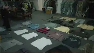 Clothing laid out on the floor for research