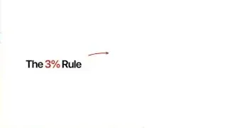 The text "The 3% Rule" with an arrow pointing to the right.