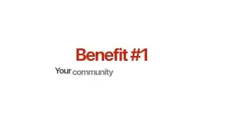 The text "Benefit #1 Your community feels involved in the creation process, like they hold stake in the development and the story of the evolution of the item."