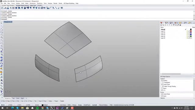 Primary surfaces trimmed by iso-curve, with blend curves generated for the transitional surfaces.