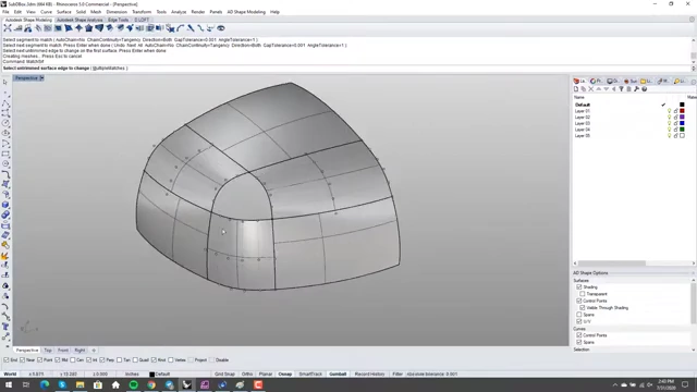 All primary and initial blend surfaces matched for continuity, forming a central three-sided opening.