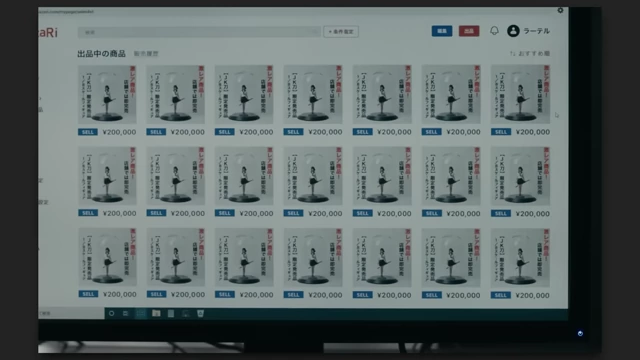 A computer screen displaying multiple images of an item for sale with prices and "SELL" buttons, representing online reselling in "Cloud."