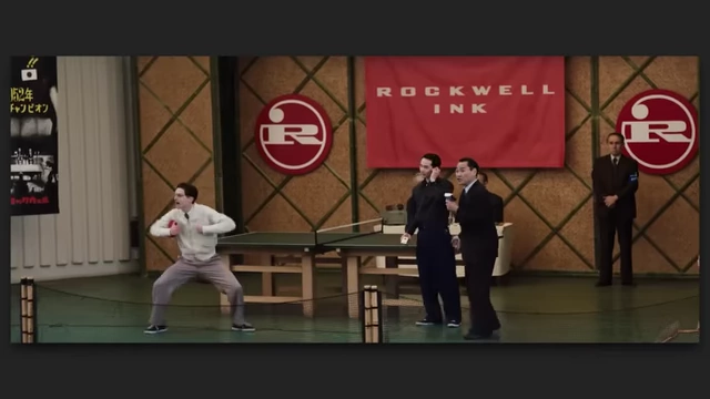 Timothy Chalamet as Marty Supreme in a dynamic ping-pong stance, highlighting his performance in "Marty Supreme."