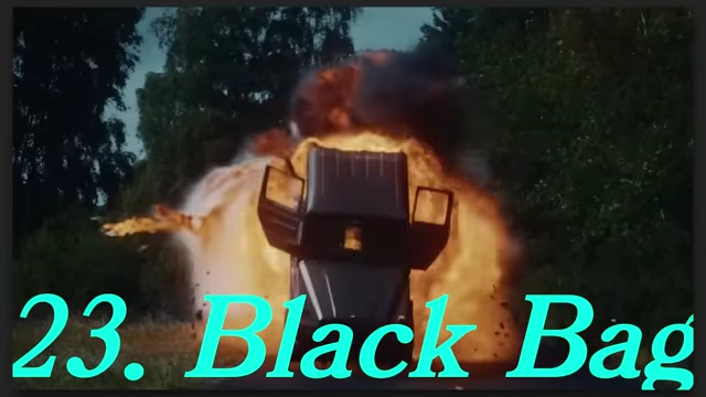 An explosion in a forest scene from "Black Bag."