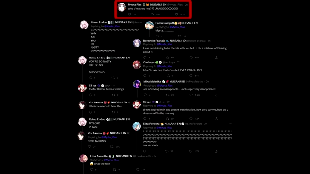 A tweet from Mysta Rias asking "who tf washes rice!??!" which contributed to his early comedic content.