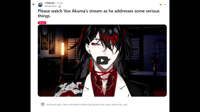 A Reddit post linking to Vox Akuma's stream where he addressed the Ramu harassment issue.