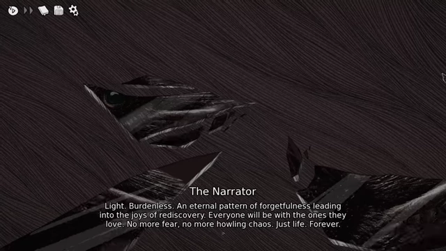 The Narrator's vision of a peaceful, eternal world