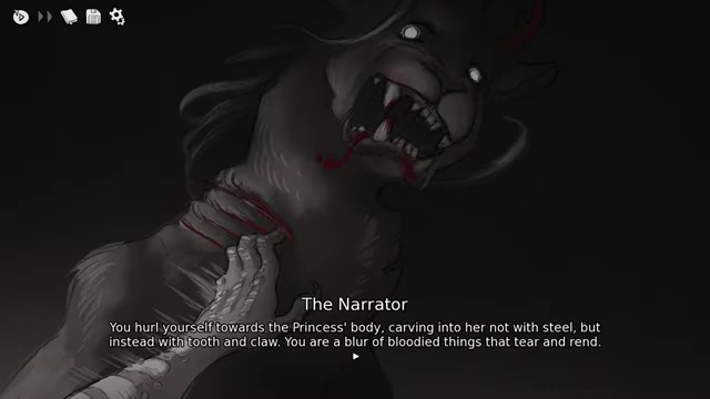 The Beast Princess lurks in the shadows, embodying the primal fear of the hunted