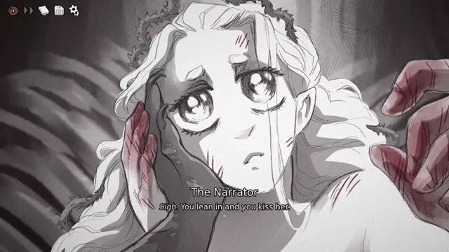 The Long Quiet kisses the Princess, signifying a choice to unite or escape together
